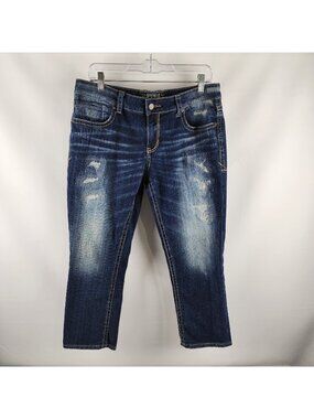 Buckle Black Jeans Womens 32x24 Blue No. 146 Capri Denim Jeans